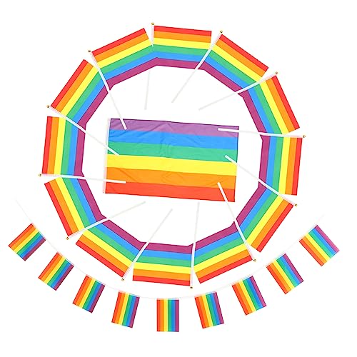 1 Satz Homosexuelle Flagge gay flagge regenbogenfahne Regenbogenbanner Pride-Flaggenset pride accessoires Gay-Dekoration Gay-Fahne Schnur das Banner das Schild schmücken Polyester von DIKACA