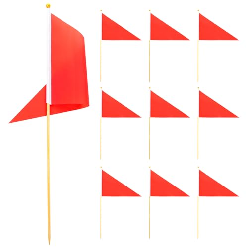 DIKACA 10 Stück 7 teiliges dreieckiges markierungsfahnen set mit bambusstab robust und formstabil für garten rasenfläche bau vermessung bewässerung und haustierbegrenzung vielseitige DIKACA 10 Stück 7 teiliges dreieckiges markierungsfahnen set mit bambusstab robust und formstabil für garten rasenfläche bau vermessung bewässerung und haustierbegrenzung vielseitige von DIKACA