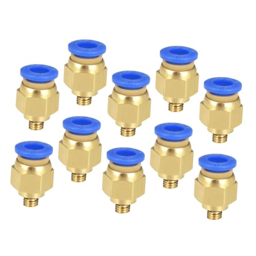 DIKACA 10 Stück Drucker Pneumatik Steckverbinder Push To Connect Schnellkupplungen Gerade Adapter für Druckluftschläuche Kompatibel mit PU PE Rohren von DIKACA