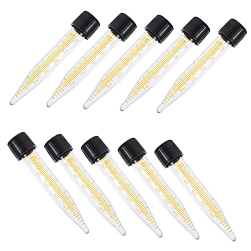 DIKACA 10 Stück Glas mikrozentrifugenröhrchen mit Schraubverschluss Glatte Innenwand Klare Markierung Sichere Probenbehälter für Labor Praktische Reaktionsgefäße zur Zufällige Farbe von DIKACA