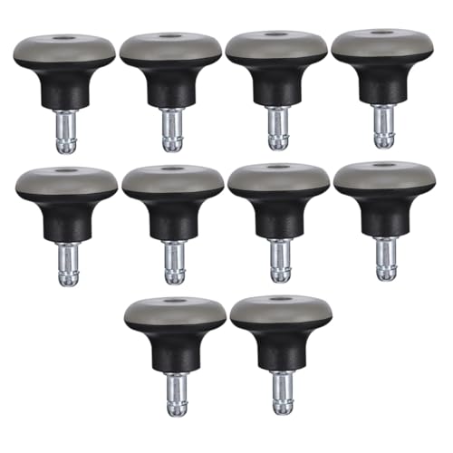 DIKACA 10 Stück Teiliges Bürostuhlrollen aus Langlebigem PU und Edelstahl Geräuscharm Kratzfrei für Hartböden Multifunktionale Ersatzrollen für Drehstuhl Schreibtischstuhl Möbel und von DIKACA