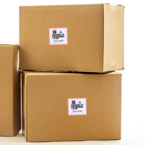 DIKACA 100 Blatt Selbstklebende Lithium batterie Warnaufkleber für Sicheren Transport Batteriekennzeichnung Vielseitige Versandetiketten für Industrie und Privatgebrauch DIKACA 100 Blatt Selbstklebende Lithium batterie Warnaufkleber für Sicheren Transport Batteriekennzeichnung Vielseitige Versandetiketten für Industrie und Privatgebrauch von DIKACA