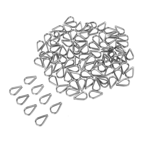 DIKACA 100 Stück Drahtseilschutzschnur Edelstahl Drahtseil Kabelkauschen Seilkausche Für Edelstahl Kausche Kabelklemmen Sortimentskit Drahtkausche Silber DIKACA 100 Stück Drahtseilschutzschnur Edelstahl Drahtseil Kabelkauschen Seilkausche Für Edelstahl Kausche Kabelklemmen Sortimentskit Drahtkausche Silber von DIKACA