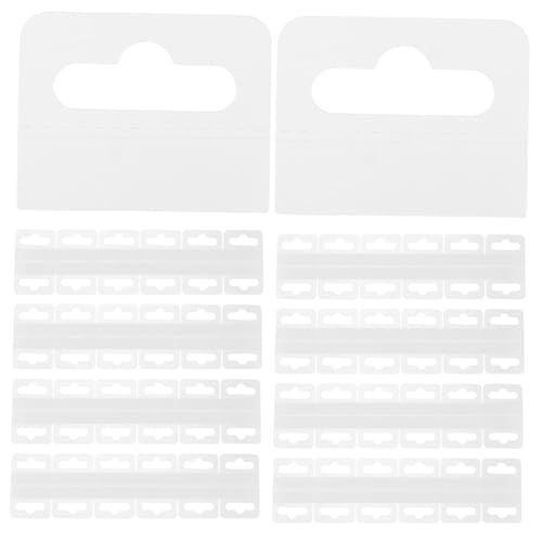 DIKACA 100 Stück Selbstklebende PVC Aufhängetabs Transparent Haftetiketten Haken Für Einzelhandelswaren Anzeige Aufhängelaschen Klebehaken Für Ladenregale Und Produktpräsentation von DIKACA