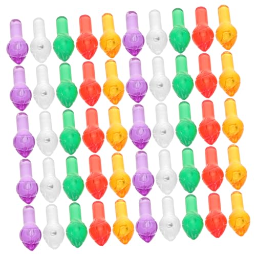 DIKACA 100 Stück Weihnachtsbaum Ersatzbirnen Kunststoff Kleine Bunte Twist Lampen für Keramikbäume Weihnachtsdeko DIY Zubehör von DIKACA