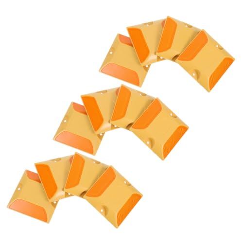 DIKACA 12 Stück Reflektierende Verkehrsschilder Straßenreflektoren, Einfahrtsmarkierungen Asphaltstollenmarkierungen Pflasterstollenmarkierungen Auffahrt Reflektoren Markierungen Abs Gelb von DIKACA