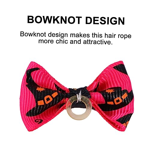 DIKACA 16 Stück Teiliges Haustier Haargummi Elastisch und Süß Halloween Kostüm Haarschmuck für Hunde und Katzen Bunte Schleifen Haarring für Party und Alltag Hält Fell von DIKACA