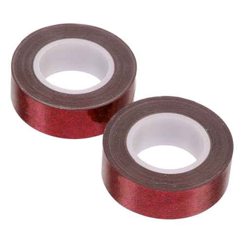 DIKACA 2 Rollen Bunte Klebeband Duct Tape Selbstklebend Staubdicht Robust für Reparatur und Verpackung Dekoratives Klebeband mit Holografischem Schimmer Rot von DIKACA