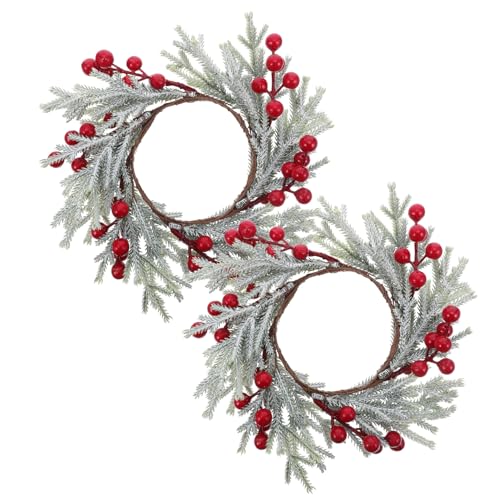 DIKACA 2 STK. Weihnachtliche Kerzenringe Künstlichen Tannenzweigen und Beeren Robustes Vielseitiges Dekor für Stumpen Stabkerzen Sicherer Halt für Advent und Festtagstisch DIKACA 2 STK. Weihnachtliche Kerzenringe Künstlichen Tannenzweigen und Beeren Robustes Vielseitiges Dekor für Stumpen Stabkerzen Sicherer Halt für Advent und Festtagstisch von DIKACA
