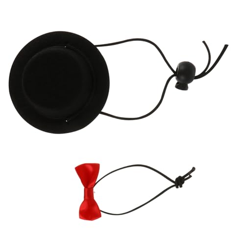 DIKACA 2 STÜCK Teiliges Haustier Kostümset mit Schwarzem Hut und Roter Fliege Weiches Langlebiges Material Geeignet für Meerschweinchen Chinchillas Igel und Hamster Party und DIKACA 2 STÜCK Teiliges Haustier Kostümset mit Schwarzem Hut und Roter Fliege Weiches Langlebiges Material Geeignet für Meerschweinchen Chinchillas Igel und Hamster Party und von DIKACA