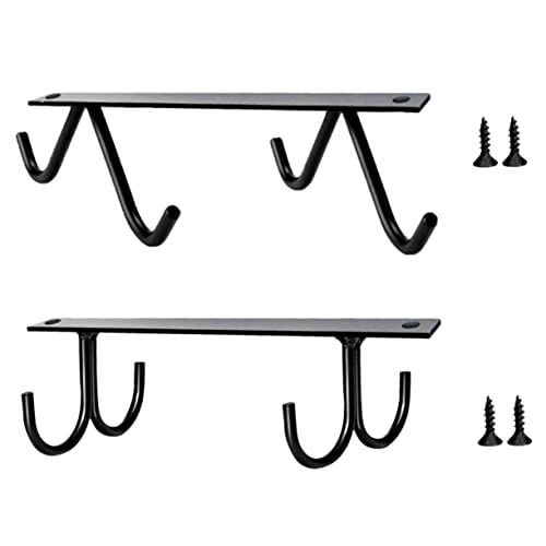 DIKACA 2 Satz Metall Becherhalter Unter Schrank Hängend mit Haken Robuster Edelstahl Tassenhalter für Küche Platzsparendes Organizer Regal für Kaffeetassen und Trinkbecher von DIKACA