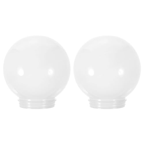 DIKACA 2 Stück Acryl Lampenschirme Kugelform Milchig Weiß Bruchsicher Ersatz für Außenleuchten Garten und Terrasse Einfach zu Montieren Langlebig und Wiederverwendbar von DIKACA