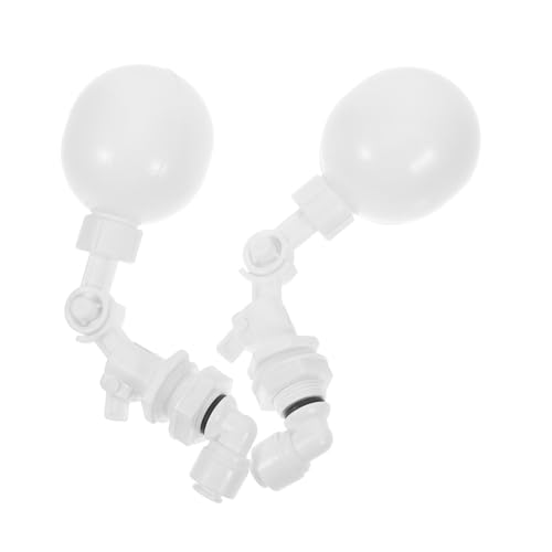 DIKACA 2 Stück Automatisches Wasserstandskontrollventil Kunststoff Schwimmer Kugelventil Weiß für Wasserbehälter Überlaufschutz und Automatische Wasserstandsanpassung von DIKACA