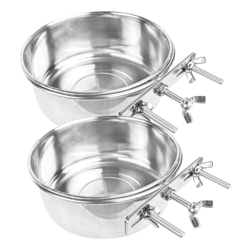 DIKACA 2 Stück Edelstahl Katzen Hundeschüssel Abnehmbare Verschleißfeste Futternäpfe mit Glatter Oberfläche Leicht zu Reinigen Praktische Wasserschale für Haustiere von DIKACA