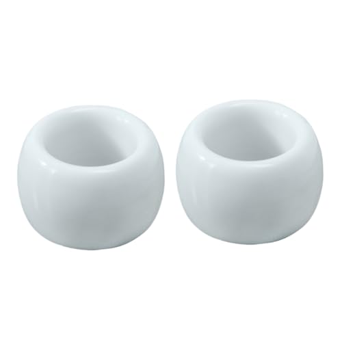 DIKACA 2 Stück Elektrischer Zahnbürstenhalter aus Hochwertiger Keramik Dicker Organizer mit Stabilem Ringdesign Platzsparend für Bad Küche und Wohnbereich Weißer Zahnputzständer von DIKACA