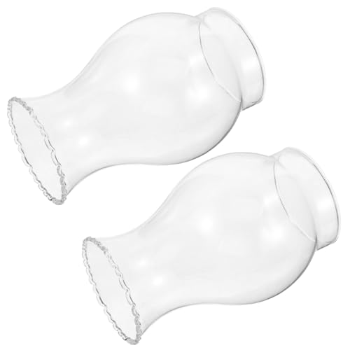 DIKACA 2 Stück Glas Lampenschirm für Öl Petroleumlampe Transparent Winddicht Retro Ersatzglas Ø Hochwertiger Kerosinlampen Schutzschirm für Vintage Öllicht von DIKACA