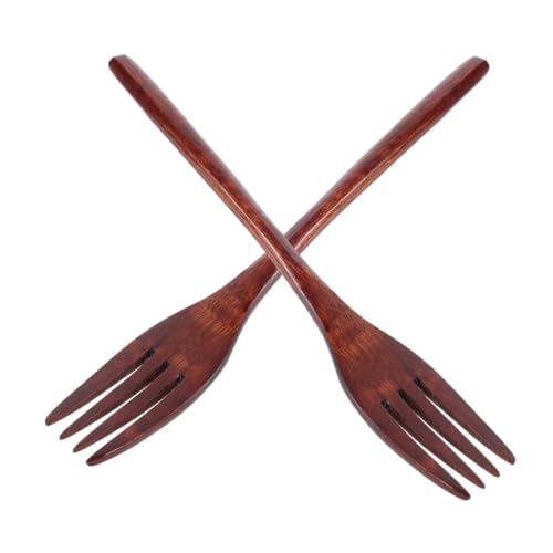 DIKACA 2 Stück Holz salatgabeln Langem Griff Langlebige Vielseitige Küchenhelfer zum Mischen und Servieren von Salat Pasta und Fleisch Umweltfreundliche Wiederverwendbare Holzgabeln für von DIKACA