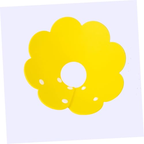 DIKACA 2 Stück Teiliges Haustier Halskrause aus Leichtem Eva Schaum Blütenform Schützend und Kratzfest Weiche Katzenhalsbänder in Gelb für Wundheilung und Bissschutz nach Operation von DIKACA