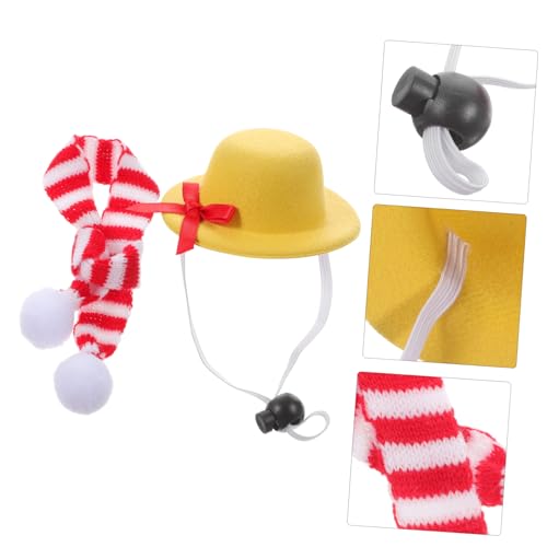 DIKACA 2 Stück Teiliges Haustier Tierhut und Schal Leichtes Strapazierfähiges Party zubehör für Katzen und Kleine Hunde Festliche Dekoration für Weihnachten und Alltag Angenehm zu Tragen von DIKACA