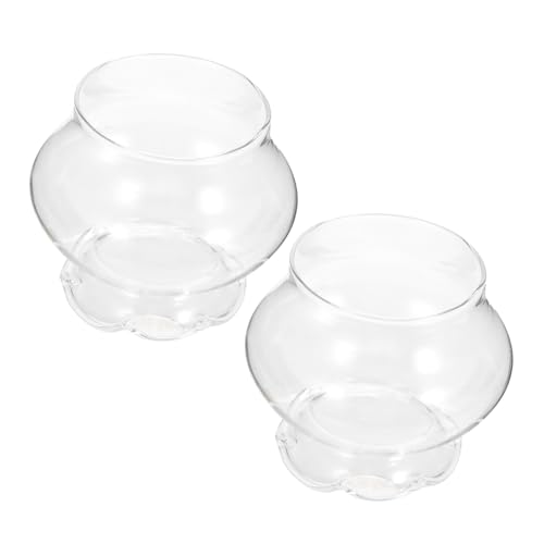 DIKACA 2 Stück Teiliges Transparentes Lampenschirm Hitzebeständigem Glas Schutzabdeckung für Kerosin Butterlampen Installieren Dekorativ und Bruchsicher Geeignet für Wohn Schlafzimmer von DIKACA