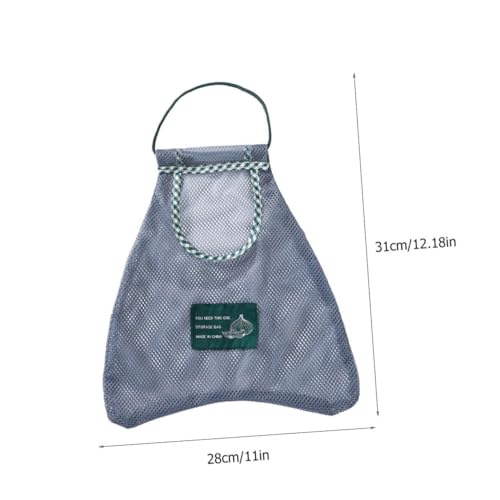 DIKACA 2 Stück Teiliges Wandnetz Aufbewahrungstasche aus Strapazierfähigem und Waschbare Wiederverwendbare Mesh Tasche für Gemüse und Obst Große Kapazität Umweltfreundlich Dunkelgrau von DIKACA
