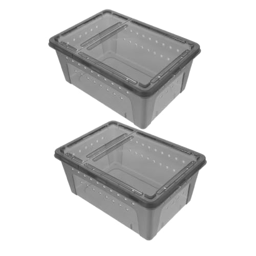 DIKACA 2 Stück Tragbare Kunststoff Spinnen Aufzuchtbox mit Transparenter Ausbruchssicherer Habitat Box für Skorpione Echsen Frösche und Kleine Reptilien für Terrarienhaltung DIKACA 2 Stück Tragbare Kunststoff Spinnen Aufzuchtbox mit Transparenter Ausbruchssicherer Habitat Box für Skorpione Echsen Frösche und Kleine Reptilien für Terrarienhaltung von DIKACA