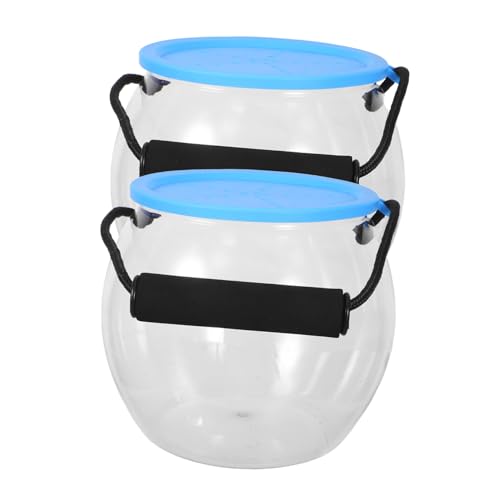 DIKACA 2 Stück Tragbarer Transparenter Outdoor-fischbehälter mit Deckel und Griff Leichter Handlicher Aquarium-Eimer für Strandangeln Fischfreundliches Catch-and-Release für DIKACA 2 Stück Tragbarer Transparenter Outdoor-fischbehälter mit Deckel und Griff Leichter Handlicher Aquarium-Eimer für Strandangeln Fischfreundliches Catch-and-Release für von DIKACA