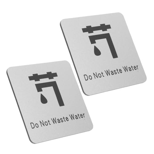 DIKACA 2 Stück Wasser Sparen Hinweis Aluminium Warnschild Selbstklebend Langlebig für Küche Bad Schule und Gemeinschaftsbereiche zur Wasserkonservierung DIKACA 2 Stück Wasser Sparen Hinweis Aluminium Warnschild Selbstklebend Langlebig für Küche Bad Schule und Gemeinschaftsbereiche zur Wasserkonservierung von DIKACA