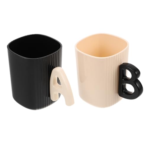 DIKACA 2 Stück Wiederverwendbare Zahnbürstenbecher aus Bruchfestem PP Kunststoff Leichtes Reise-mundspülbecher-Set für Zuhause Studentenwohnheim und Unterwegs Stilvolle Schwarze und Beige DIKACA 2 Stück Wiederverwendbare Zahnbürstenbecher aus Bruchfestem PP Kunststoff Leichtes Reise-mundspülbecher-Set für Zuhause Studentenwohnheim und Unterwegs Stilvolle Schwarze und Beige von DIKACA