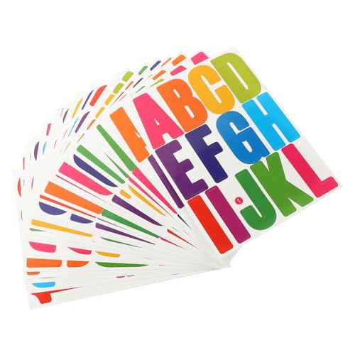 DIKACA 24 Blatt Wasserfeste Buchstabenaufkleber Weiße Buchstabenaufkleber Etikettenaufkleber Zahlenaufkleber Etiketten Vinyl Buchstabenaufkleber Aufkleber Buchstaben Für von DIKACA
