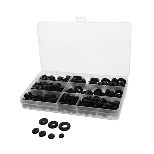 DIKACA 260 Stück Teiliges Gummitüllen Doppelseitigem Schutzring Kabeldurchführung für Kabel Wasserdichtes Gummidichtungs-kit für Automotive und Industrie Praktische Aufbewahrungsbox von DIKACA