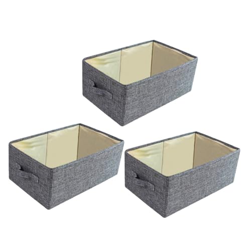 DIKACA 3 Stück Faltbare Aufbewahrungskörbe mit Griffen aus Robustem Vielseitige Schrank organizer für Kleidung Bettwäsche und Praktische Aufbewahrungsboxen für Regal und Schrank von DIKACA