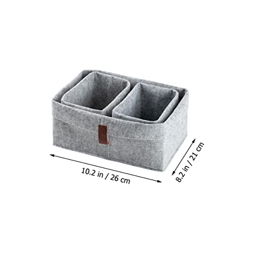 DIKACA 3 Stück Filz Aufbewahrungskorb Teilig Faltbar Graue Aufbewahrungskörbe für Schreibtisch und Haushalt Vielseitiger Organizer für Büro Wohnzimmer Schlafzimmer zur Aufbewahrung von DIKACA 3 Stück Filz Aufbewahrungskorb Teilig Faltbar Graue Aufbewahrungskörbe für Schreibtisch und Haushalt Vielseitiger Organizer für Büro Wohnzimmer Schlafzimmer zur Aufbewahrung von von DIKACA