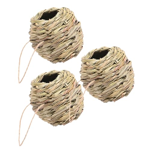 DIKACA 3 Stück Handgewebtes Vogelhaus Trockenem Gras Langlebiges Nistkasten für Wildvögel Papageien und Wellensittiche Natürliches Vogelhäuschen zum Aufhängen für Garten Balkon und DIKACA 3 Stück Handgewebtes Vogelhaus Trockenem Gras Langlebiges Nistkasten für Wildvögel Papageien und Wellensittiche Natürliches Vogelhäuschen zum Aufhängen für Garten Balkon und von DIKACA