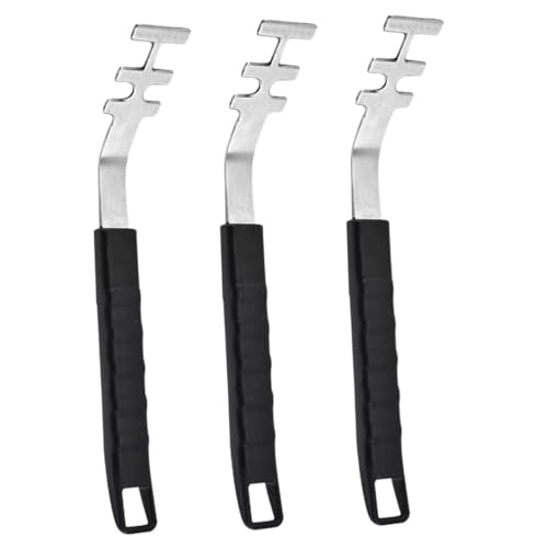 DIKACA 3 Stück Teiliges Grillrost griffset aus Edelstahl Hitzebeständig Rutschfeste Grillrostklemme Multifunktional Sicheres Greifen von Grillgittern für Elektrogrills von DIKACA