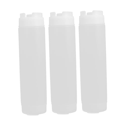 DIKACA 3 Stück Teiliges Sauce Dispenser aus Doppelseitige Quetschflaschen für Ketchup Mayo und Salatdressings Transparente Soßenflaschen für Küche und Restaurant Leicht Wiederverwendbar von DIKACA