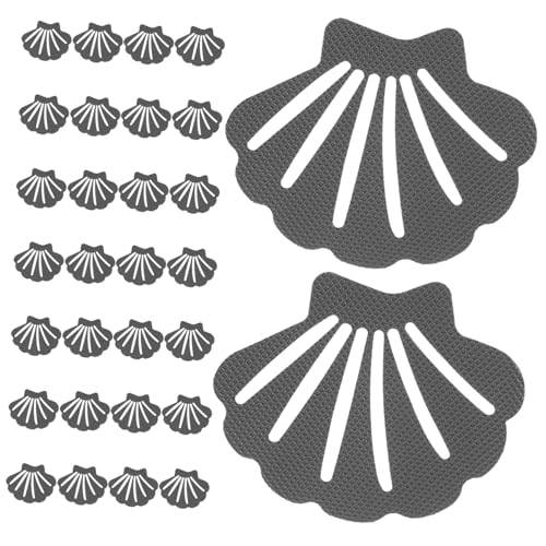 DIKACA 30 Stück Teiliges Anti rutsch Aufkleber in Muschelform Selbstklebend rutschfeste Dusch Badewannen Streifen für Treppen Badezimmer und Fliesen Einfach Anzubringen Sicherer Halt von DIKACA