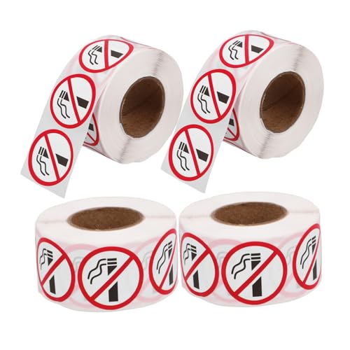 DIKACA 4 Rollen No Smoking Aufkleber Selbstklebend Kratzfest für Innen Außen Rauchen Verboten Schild Hinweis Sticker zur Nichtraucherzonen Kennzeichnung von DIKACA