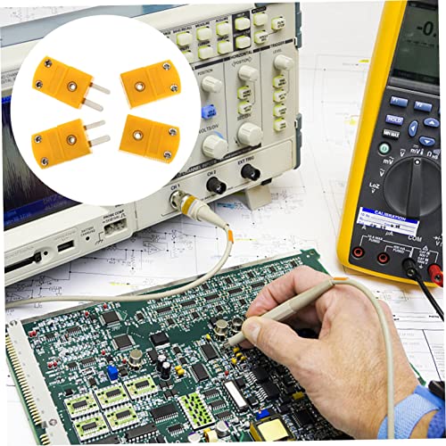 DIKACA 4 Stück K type Thermoelement Stecker und Buchse Kompakte Thermoelement K steckverbinder aus Kunststoff Langlebig und Hitzebeständig für Temperaturmessung von Luft und Gas Stecker von DIKACA