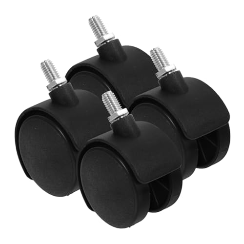 DIKACA 4 Stück Möbelrollen Drehbar Doppelräder Stuhlrollen Ersatz für Bürostuhl Schreibtisch Regal Robuste Flexible Sesselrollen für Hartböden und Teppichboden Office Accessories von DIKACA