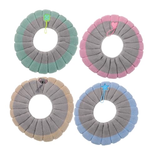 DIKACA 4 Stück Teiliges Flauschiges Wc-sitzkissen mit Griff Gestrickte Waschbare Toilettensitzauflage Weiche Warme Polsterung für Badezimmer für Zuhause und Reisen von DIKACA