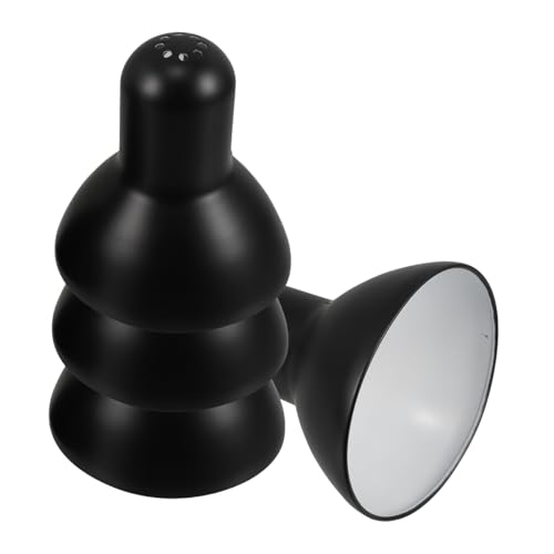 DIKACA 4 Stück Teiliges Schwarzes Metall Lampenschirme Kleine Tischlampenschirme aus Metall Robuste Ersatzlampenschirme für Schreibtischlampen Leselampen Büro Nachttischbeleuchtung von DIKACA