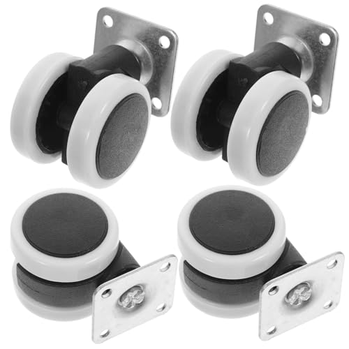 DIKACA 4 Stück Teiliges ohne Bremse Leise Schwenkbare Schwerlast lenkrollen für Babybett Möbel und Transport Einfache Montage Geräuscharm Weiße Kanten von DIKACA