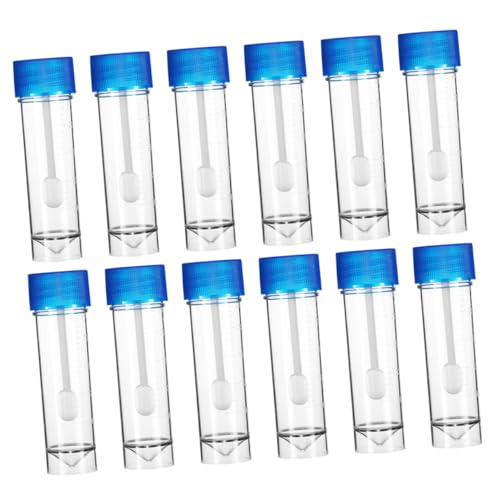 DIKACA 40 Stück Bequemer Probensammler stuhlprobe topf Stuhlprobenbehälter Stuhlprobenbecher Probenbecher mit Deckel Probentestbecher Behälter für Stuhlproben Transparent von DIKACA