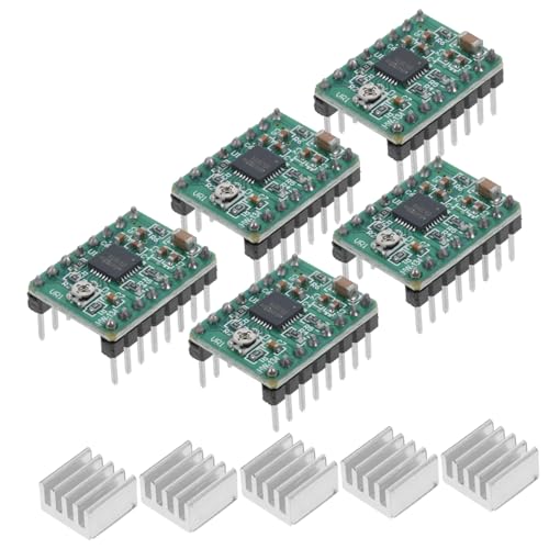 DIKACA 5 Stück 3D -Druckmotorfahrer Kraftfahrer fährt Treibermotor Kühlkörper Schrittmotor-Antriebsmodul Schrittmotor-Treiberplatine Motortreibermodul Schrittmotortreiber Grün von DIKACA