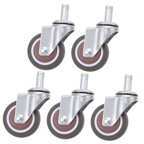 DIKACA 5 Stück Teiliges Caster Wheels für Bürostuhl und Gaming Chair Geräuschlose Verschleißfeste Möbelrollen mit Schwenkfunktion Geeignet für Laminat Teppich und Fliesenboden von DIKACA