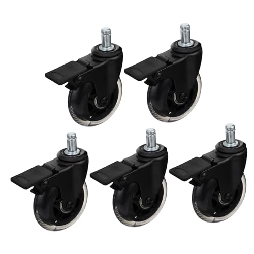 DIKACA 5 Stück Teiliges Pu transparentes Möbelrollen mit Drehfunktion für Bürostühle Schreibtischstühle Geräuschlos Kratzfest Geeignet für Teppich Parkett und Fliesen DIKACA 5 Stück Teiliges Pu transparentes Möbelrollen mit Drehfunktion für Bürostühle Schreibtischstühle Geräuschlos Kratzfest Geeignet für Teppich Parkett und Fliesen von DIKACA