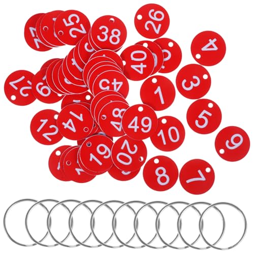 DIKACA 50 Sätze Teiliges Runde Acryl-nummernschilder mit Metallringen Robuste und Tragbare Kennzeichnungsmarken für Kindergarten Restaurant Lager und Schließfächer Leicht zu Befestigen DIKACA 50 Sätze Teiliges Runde Acryl-nummernschilder mit Metallringen Robuste und Tragbare Kennzeichnungsmarken für Kindergarten Restaurant Lager und Schließfächer Leicht zu Befestigen von DIKACA