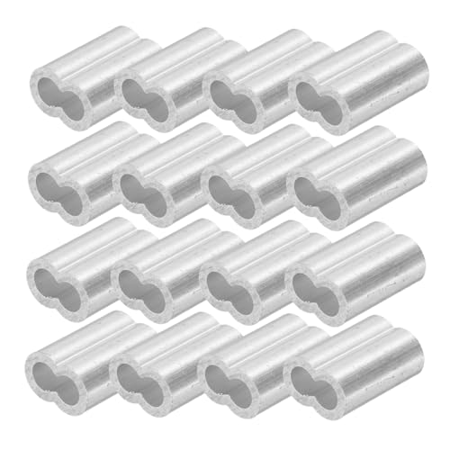 DIKACA 50 Stück Aluminium Kabelpresshülsen für Drahtseil Wetterbeständige Crimp Sleeve Kabelklemmen mit Starkem Halt für Sichere Drahtseilverbindungen im Außenbereich DIKACA 50 Stück Aluminium Kabelpresshülsen für Drahtseil Wetterbeständige Crimp Sleeve Kabelklemmen mit Starkem Halt für Sichere Drahtseilverbindungen im Außenbereich von DIKACA