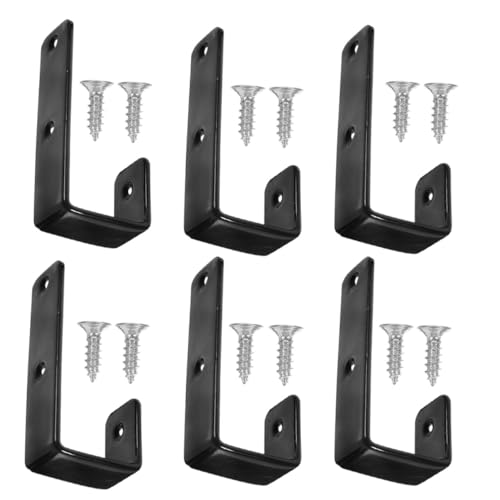 DIKACA 6 Stück Förmige Gummierte Leiterhaken für Etagenbetten Robuste Eisenhalterung mit Schrauben Rutschfeste Aufhängung für Kleidung und Taschen Vielseitiger Bettleiter Organizer von DIKACA